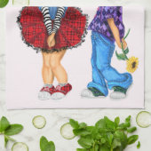 Niedlich Romantisches Paar - Liebe - Valentinstag Geschirrtuch (Gefaltet)