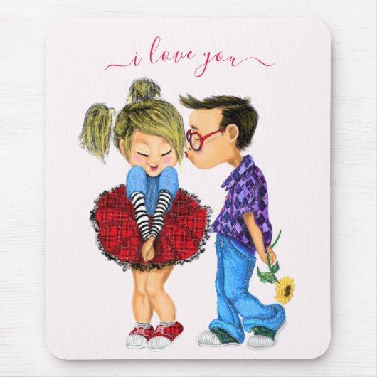 Niedlich Romantisches Paar - Liebe - Valentinstag Mousepad (Vorne)