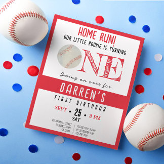 Niedlich Rookie Baseball Budget 1. Geburtstag Einl