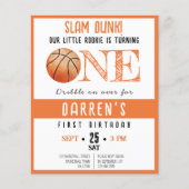 Niedlich Rookie Basketball Budget 1. Geburtstagsfe (Vorderseite)