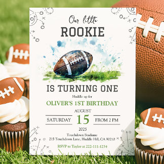 Niedlich Rookie Football Einladung 1. Geburtstag