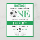 Niedlich Rookie Soccer Budget Grün 1. Geburtstag (Vorderseite)