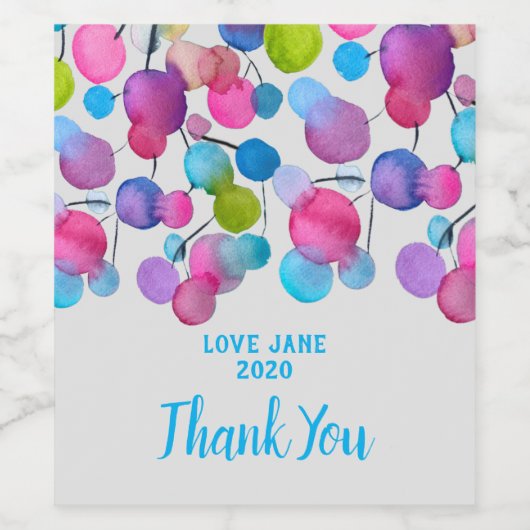 Niedlich rosa abstrakte Kunstbaum Weinetikett (Einzelnes Label)