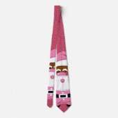 Niedlich rosa afroamerikanische Weihnachtsfeiertag Krawatte (Rückseite)