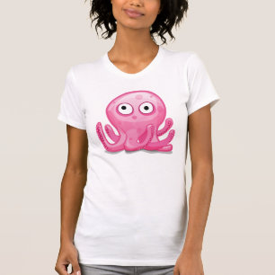 niedlich rosa alberner Oktopus T-Shirt