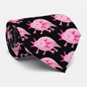 Niedlich rosa Albino Axolotl Krawatte (Gerollt)