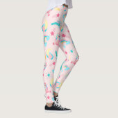 Niedlich rosa Aquamarine Einhornbahn Regenbogen Leggings (Rechts)