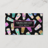 Niedlich rosa Aquamariner Glitzer Tumbler Crafter Visitenkarte (Vorderseite)