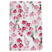 Niedlich rosa Aquarell Blütenhandbemalt Mittlere Geschenktüte (Vorderseite)