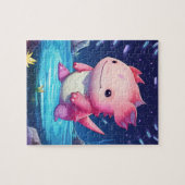 Niedlich rosa Axolotl Puzzle (Horizontal)