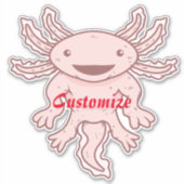 Niedlich rosa Axolotl Thunder_Cove Aufkleber (Vorderseite)
