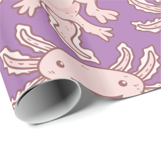 Niedlich rosa Axolotl Thunder_Cove Geschenkpapier (Rolleneckpunkt)