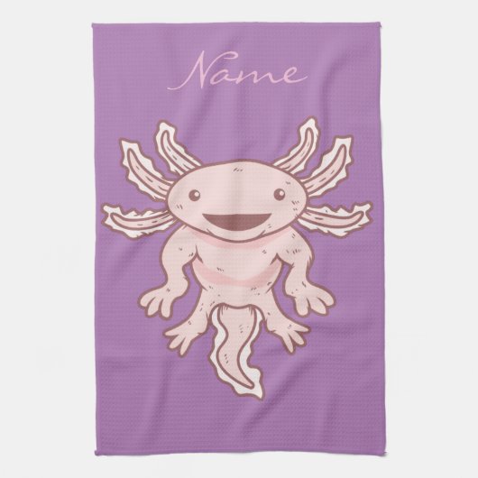 Niedlich rosa Axolotl Thunder_Cove  Geschirrtuch (Vertikal)