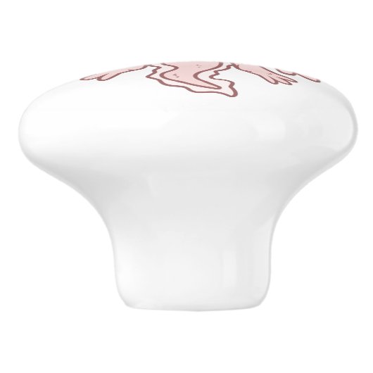 Niedlich rosa Axolotl Thunder_Cove Keramikknauf (Seitenansicht)