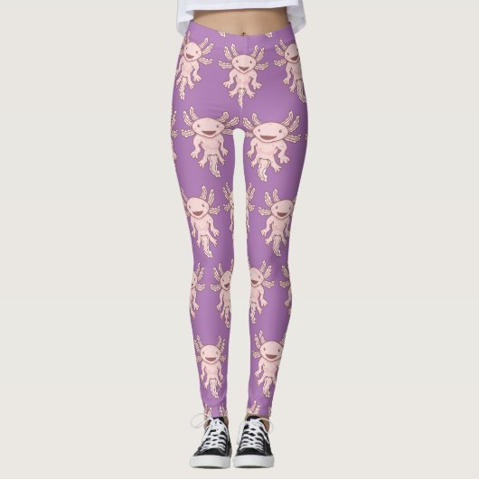 Niedlich rosa Axolotl Thunder_Cove  Leggings (Vorderseite)