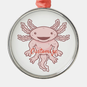 Niedlich rosa Axolotl Thunder_Cove Ornament Aus Metall