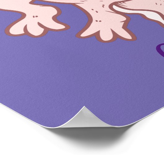 Niedlich rosa Axolotl Thunder_Cove Poster (Ecke)