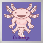 Niedlich rosa Axolotl Thunder_Cove Poster (Vorne)