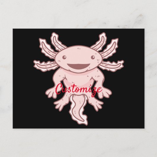 Niedlich rosa Axolotl Thunder_Cove Postkarte (Vorderseite)