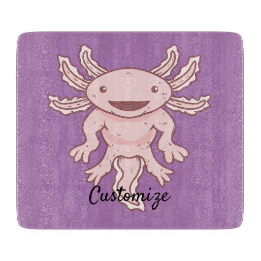 Niedlich rosa Axolotl Thunder_Cove Schneidebrett (Vorderseite)