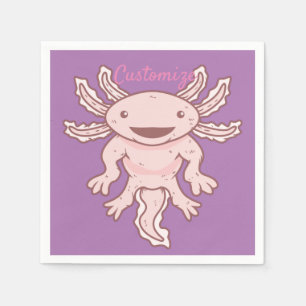 Niedlich rosa Axolotl Thunder_Cove Serviette