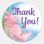 Niedlich rosa Axolotl unter dem Meer Runder Aufkleber (Vorderseite)