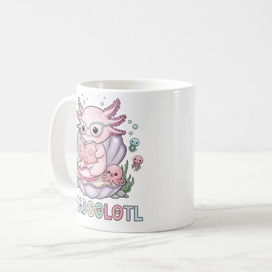 Niedlich rosa Axolotleading Kaffeetasse (Vorderseite Links)