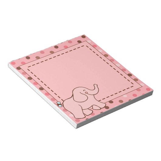 Niedlich rosa Baby Elephant Notepad Geschenk Notizblock (angewinkelt)