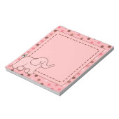 Niedlich rosa Baby Elephant Notepad Geschenk Notizblock (Rotiert)