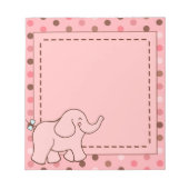 Niedlich rosa Baby Elephant Notepad Geschenk Notizblock (Vorderseite)