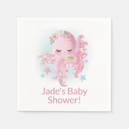 Niedlich-rosa-Babytopus Serviette