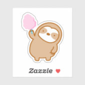Niedlich-rosa Baumwolle Candy Sloth Vinyl Sticker (Blatt)
