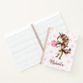 Niedlich rosa Baumwolle Candy Unicorn Notizblock (Innenseite)