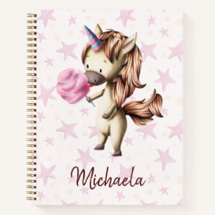 Niedlich rosa Baumwolle Candy Unicorn Notizblock