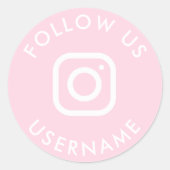 niedlich-rosa-benutzerdefiniertes Paket sozialer M Runder Aufkleber (Vorderseite)