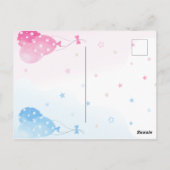 Niedlich-Rosa-Blauer-Balloons-Bericht über Junge o Postkarte (Rückseite)