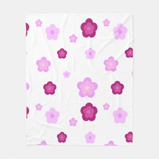 Niedlich rosa Blume Blumengefälle Muster Fleecedecke (Vorderseite)
