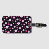 Niedlich rosa Blume Blumengefälle Muster Gepäckanhänger (Vorderseite (Horizontal))