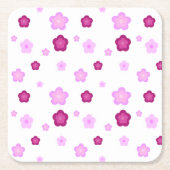 Niedlich rosa Blume Blumengefälle Muster Rechteckiger Pappuntersetzer (Vorderseite)