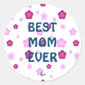 Niedlich rosa Blume Blumengefälle Muster Runder Aufkleber (Vorderseite)