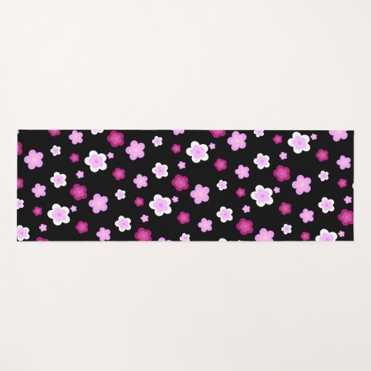 Niedlich rosa Blume Blumengefälle Muster Yogamatte (Vorderseite (Horizontal))