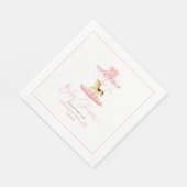 Niedlich rosa Blume-dekoriertes Ponykarussell Serviette (Ecke)