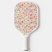 Niedlich rosa Blume Individuelle Name Pickleball Schläger (Rückseite)