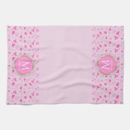 Niedlich-rosa-Blume-Muster, Girl-Floral-Design Geschirrtuch