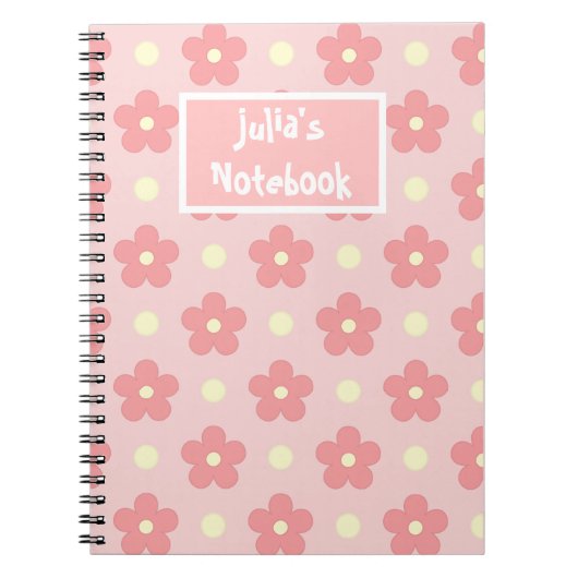 Niedlich-Rosa-Blume Spiral-Foto-Notebook Notizblock (Vorderseite)