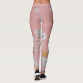 Niedlich-rosa Blumen- und SchmetterlingsLeggings Leggings (Rückseite)
