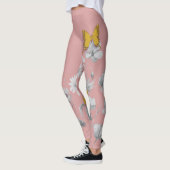 Niedlich-rosa Blumen- und SchmetterlingsLeggings Leggings (Links)
