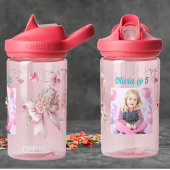 Niedlich rosa Blumenbeutel Girl Foto Wasser Flasch Trinkflasche