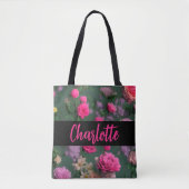 Niedlich rosa Blumenbeutel Tasche (Vorderseite)