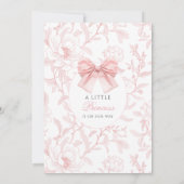 Niedlich rosa Blumencoquette Bow Baby Girl Dusche Einladung (Rückseite)